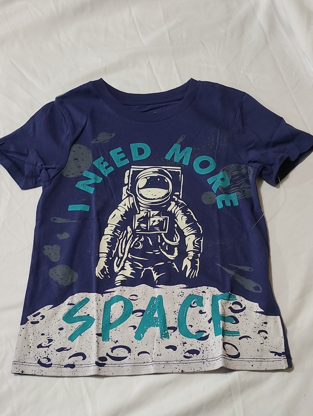 Peek Navy Graphic Tee with Teal and Cream Astronaut